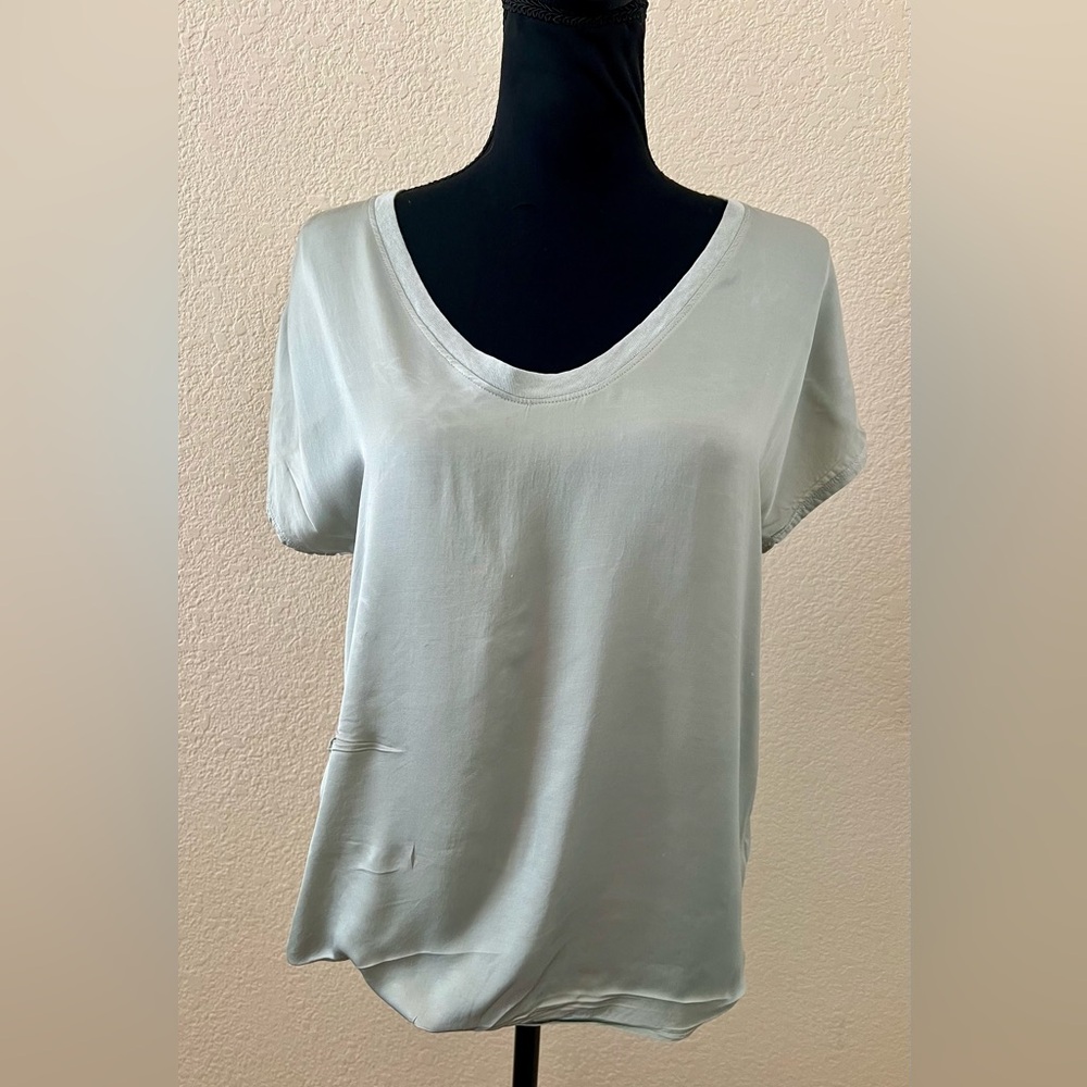 Nation LTD Silky Mint Green Asymmetrical Top Size Small